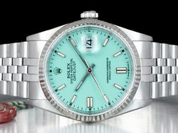 Rolex Datejust 36 Customized Tiffany Turchese Jubilee 16234 Blue Hawaiian - Double Dial
